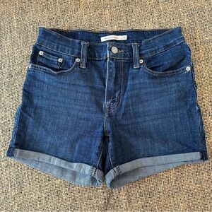 Levi's Blue Jean Mid Length Shorts Classic Cuffed Style